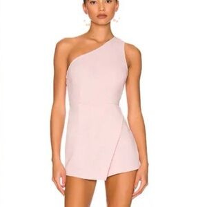 Superdown One-Shoulder Blush Dress